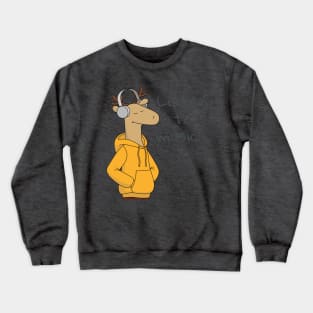 Deer listening the Music Crewneck Sweatshirt